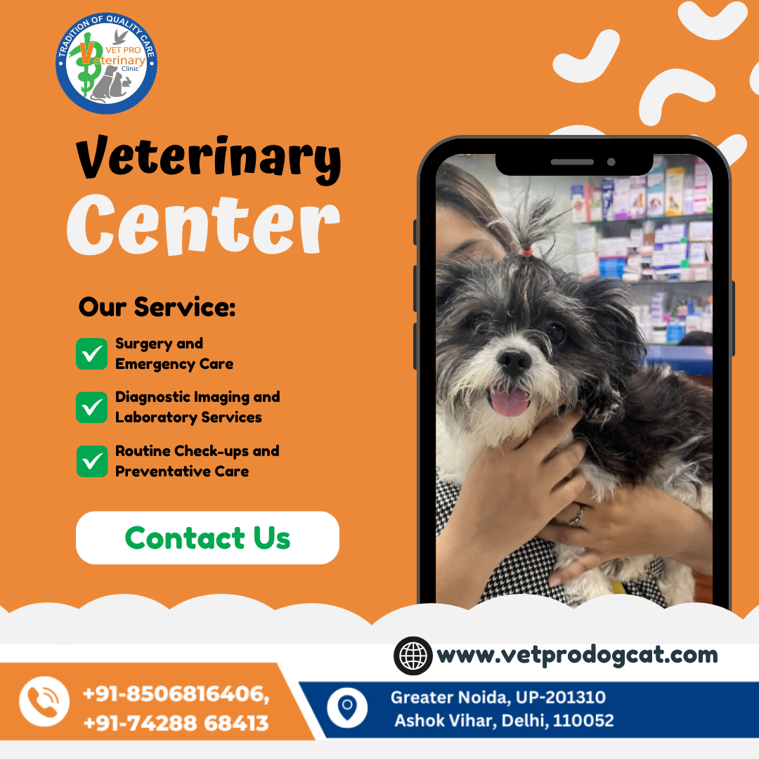 Veterinary center in Ashok Vihar Delhi and Greater Noida Uttar Pradesh.